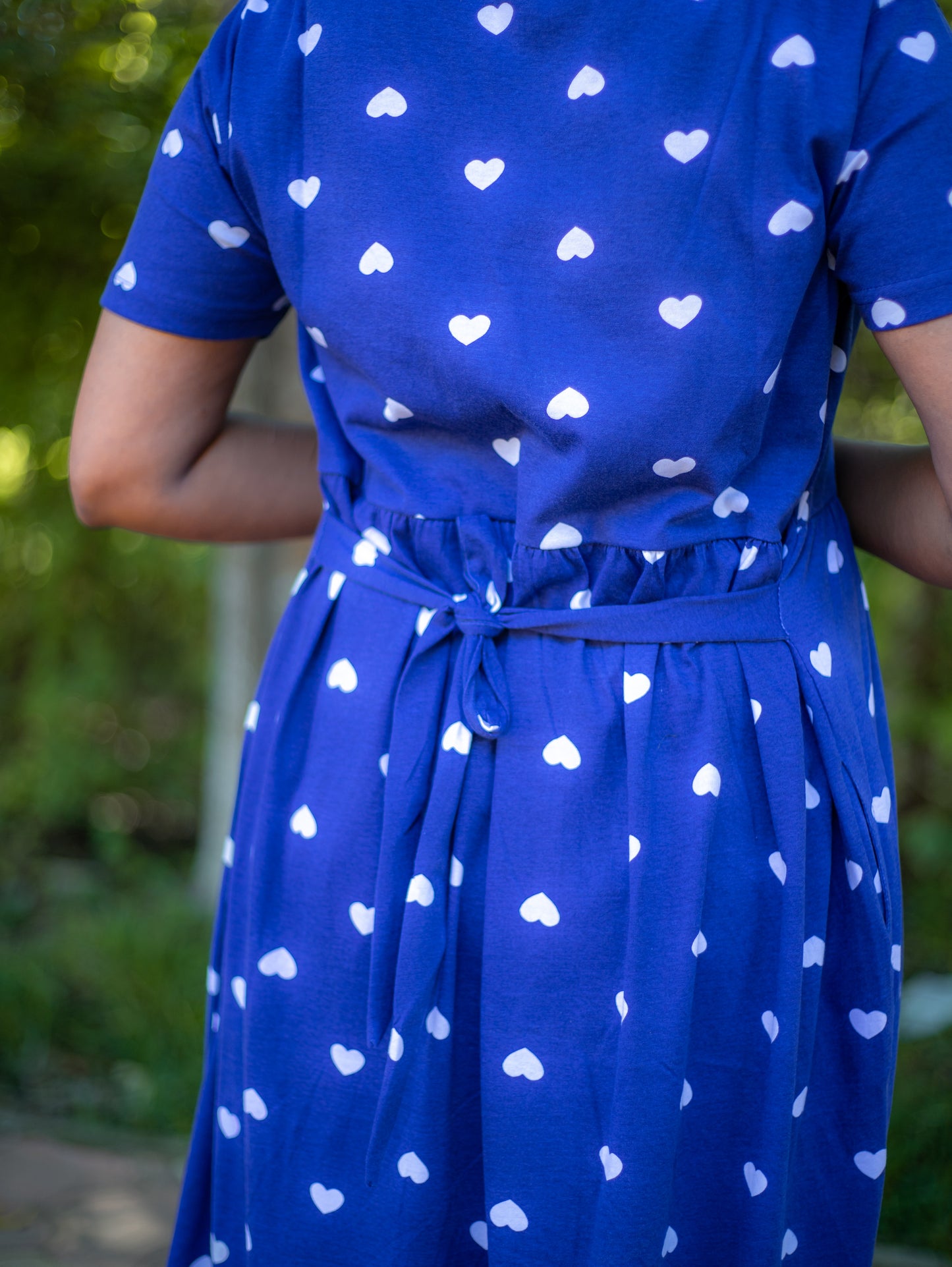 Non Feeding Chic blue Heart Print Casual Wear | Short Sleeves | Comfortable Casual Outfit