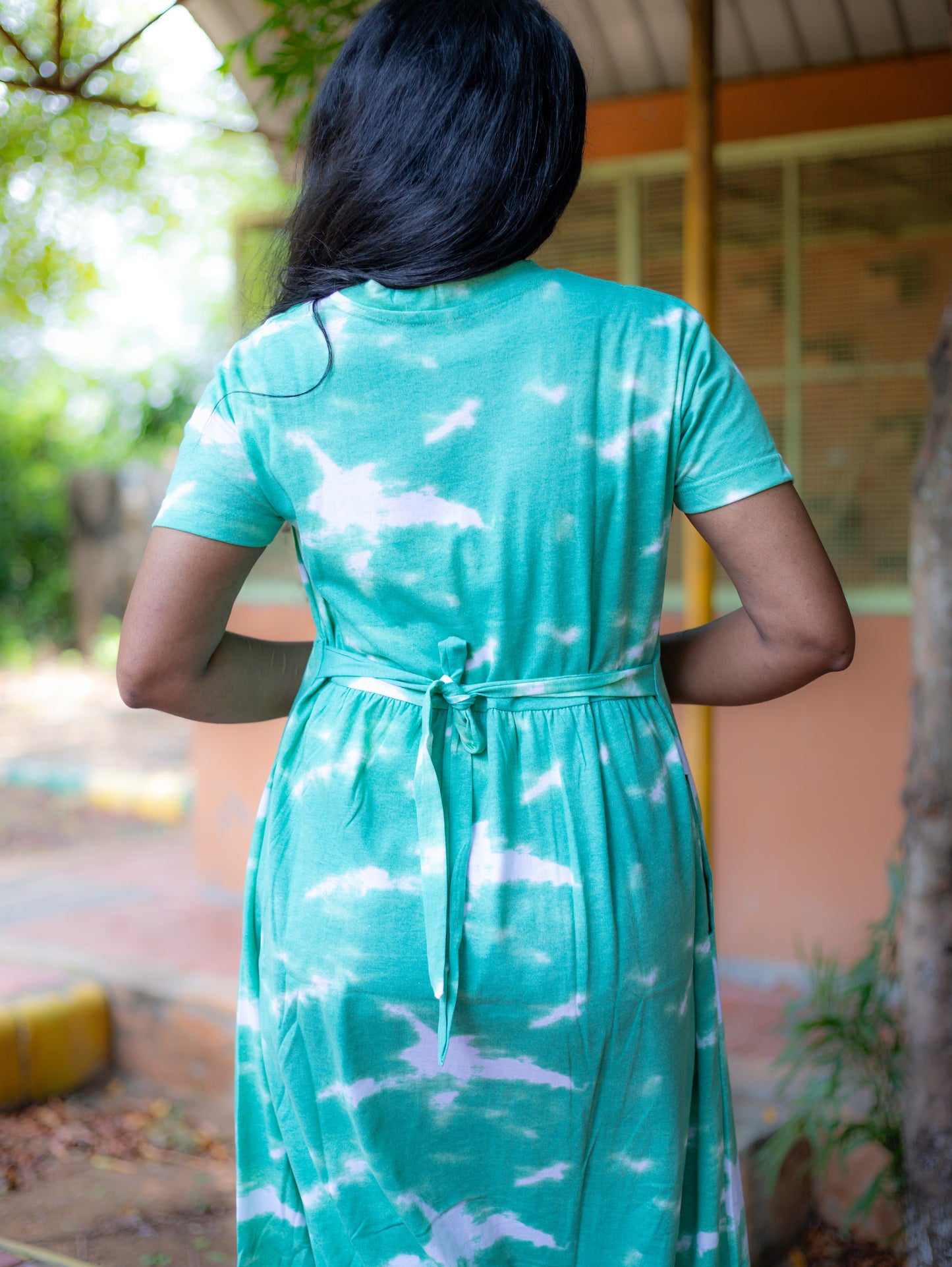 Non Feeding Green Tie-Dye Unicorn Print Nightdress| Short Sleeves | Comfortable Casual Outfit