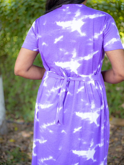 Non Feeding Tie-Dye Elephant Print Nightdress| Short Sleeves | Comfortable Casual Outfit